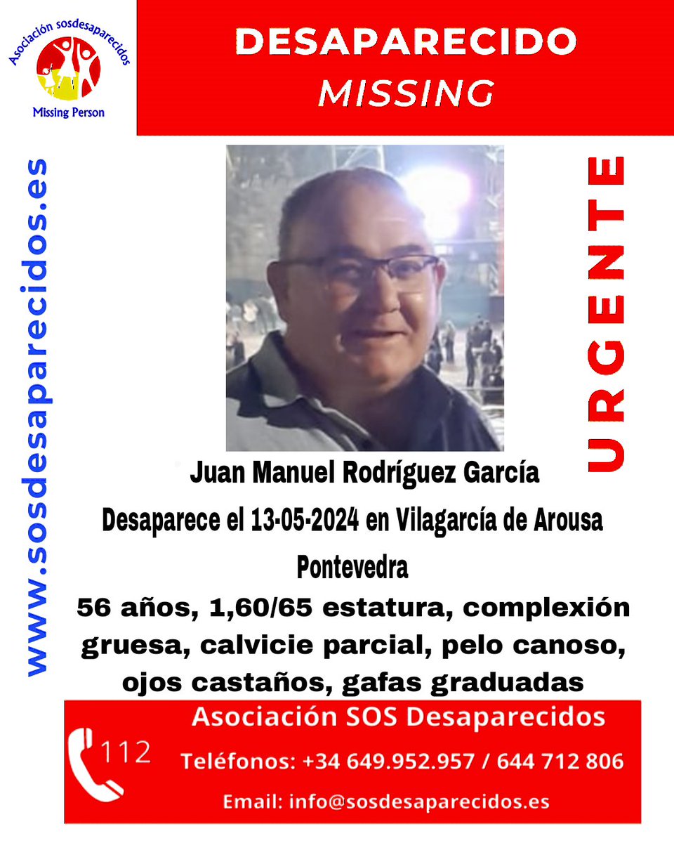 🆘 DESAPARECIDO
#sosdesaparecidos #Desaparecido #Missing #VilagarcíadeArousa
#Pontevedra
Fuente:sosdesaparecidos
Síguenos @sosdesaparecido