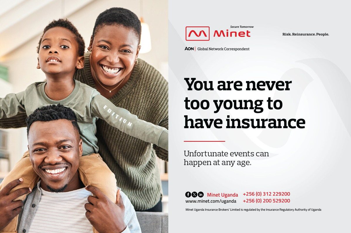 Minet Uganda - You are never too young to have an insurance. To speak to our risk advisors, contact: +256-312-229-200 or +256-200-529-200 Or send us an email at info@minet.co.ug #MinetUganda #MedicalInsurance