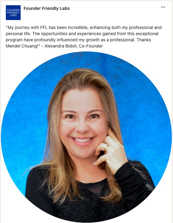 mendelc's tweet photo. 3/ "My journey with FFL has been incredible, enhancing both my professional and personal life. The opportunities and experiences gained from this exceptional program have profoundly influenced my growth as a professional. Thanks Mendel Chuang!" - Alexandra Bidoli, Co-Founder https://t.co/ef2RZT9kXi