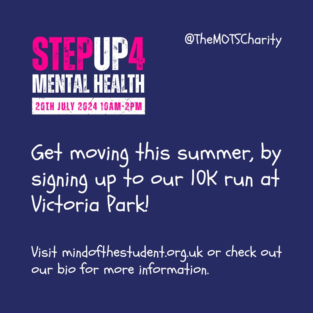 TheMOTSCharity's tweet photo. Happy #MentalHealthAwarenessWeek ✨💙

‘Movement: Moving more for our mental health’ is the theme of Mental Health Awareness Week 2024. 

Don’t forget - we are hosting our annual #10Krun this year. What a great opportunity to #GetMoving! Secure your space via our bio! 🏃‍♂️🌲 🎟️ https://t.co/QTHqFboV3d