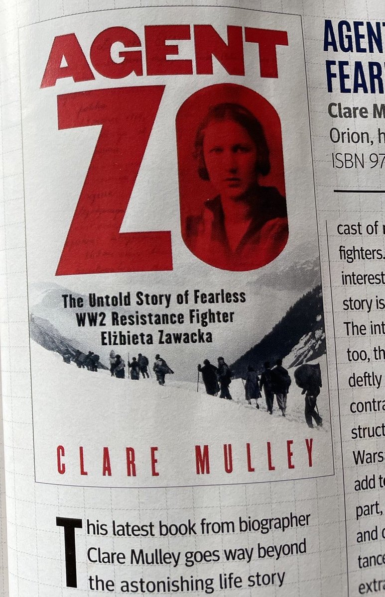 ‘Page-turning… fascinating… poignant… This excellent account is a tour de force' !!
Thank you so much @mulholland1234 @MilHistMag magazine for this fabulous review of #AgentZo! 
(I absolutely love that my 2 first reviews were by #WomensInstitute & #MilitaryHistory magazines!)