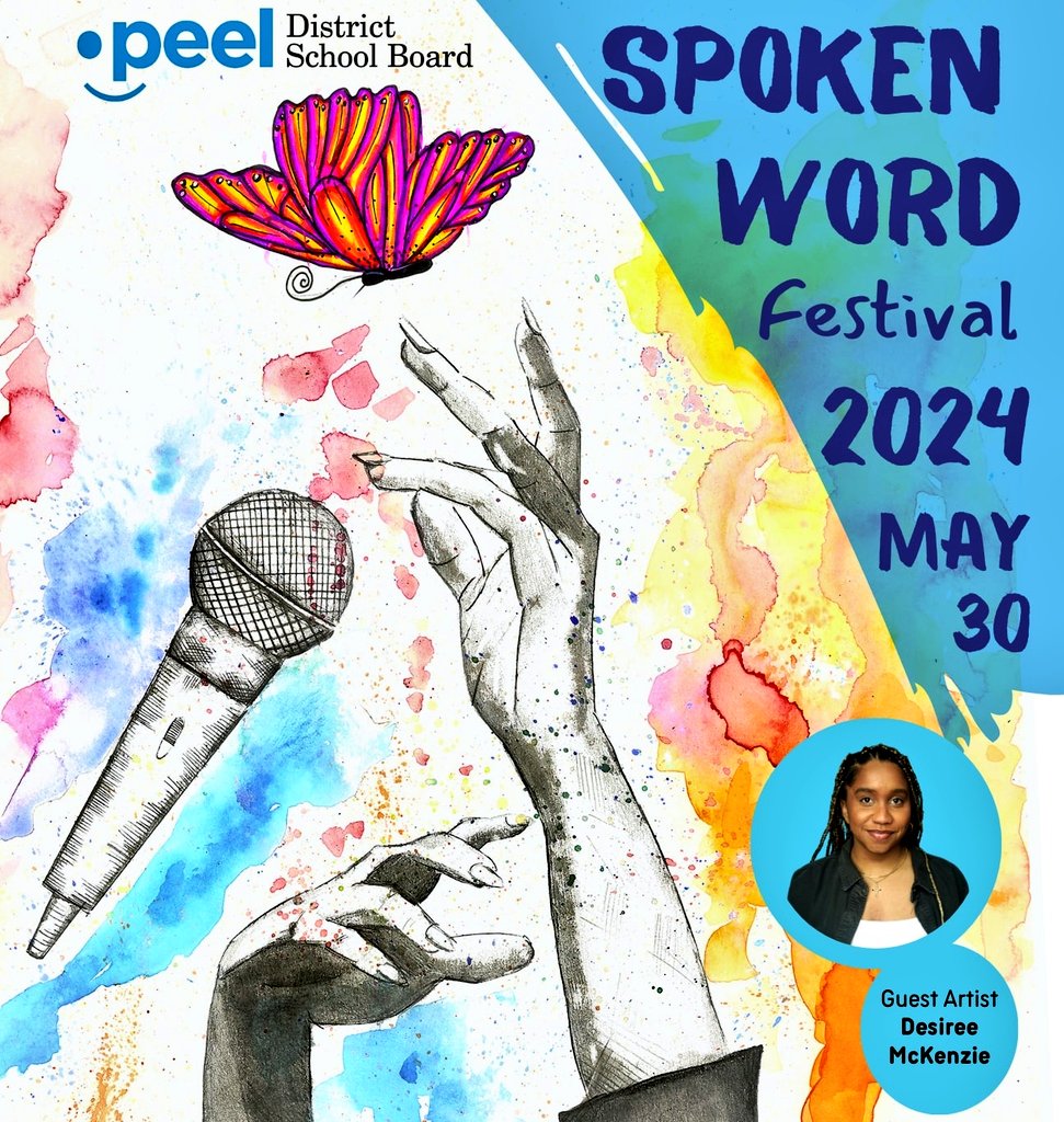 The @PeelSchools Spoken Word Festival is taking place on May 30th at the Lester B. Pearson Theatre in Brampton. Audition submissions end this week! Send in your submissions via the Google Form. forms.gle/vG9hQ9wKtYWALE…