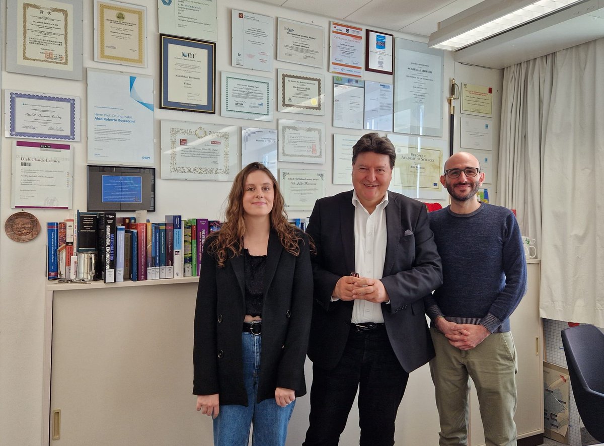 New visiting researchers @Boccaccini_Lab @UniFAU this spring! We welcome @DAAD_Germany scholar Prof Pier Francesco Ferrari from @UniGenova 🇮🇹 and Paula Riosalido, PhD student @UniversidadMH Elche🇪🇸 All the best with your #biomaterials projects and a wonderful time in #Erlangen !