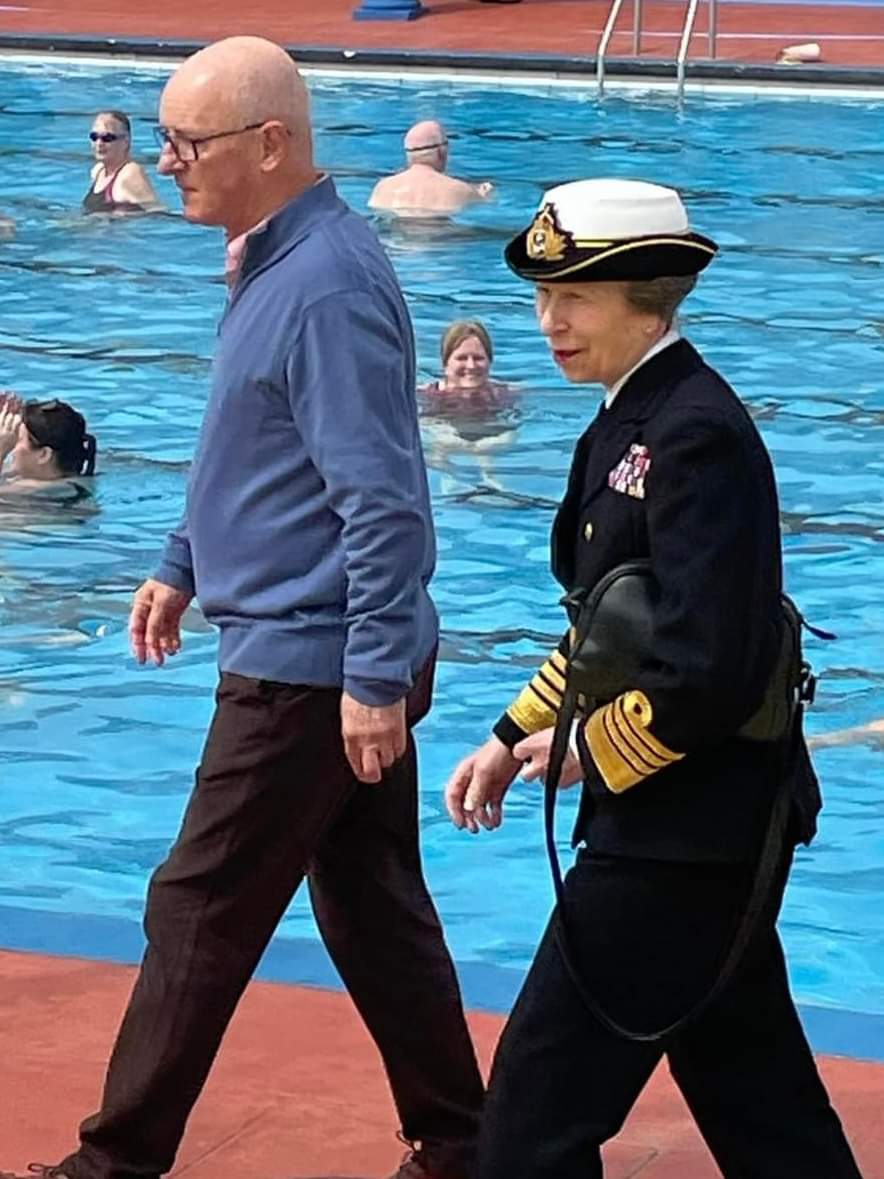 🌊 Princess Anne visiting Stonehaven Open Air Pool, to mark it's 90th Anniversary, today!