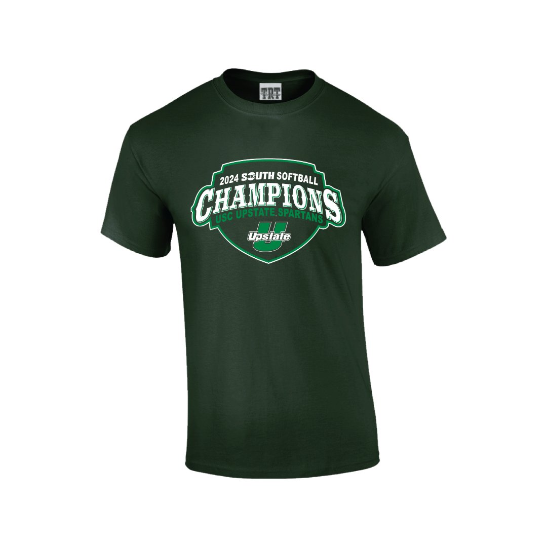 UPSTATEBOOKSTOR's tweet photo. Softball champions! Congratulations on winning the Big South tournament! Get your championship tee and show off your Spartan Pride.  
https://t.co/XuJa7fQVOL https://t.co/thpzai5pl7