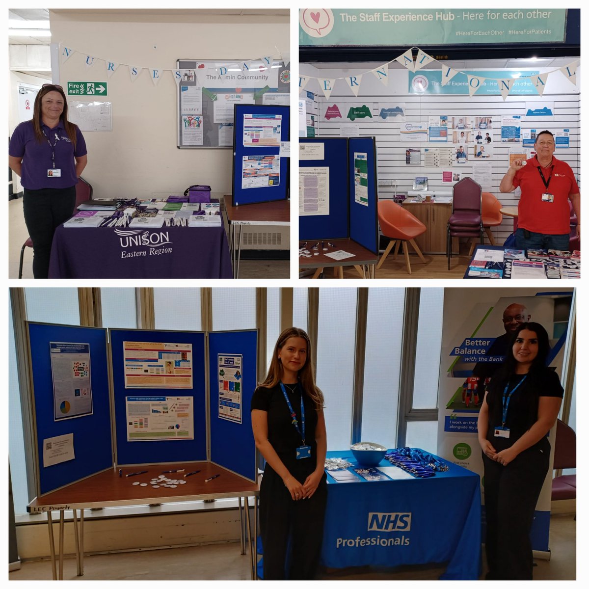 Nurses Day celebrations today <a href="/enherts/">East and North Hertfordshire Teaching NHS Trust</a> celebrating success in nursing by highlighting nurse led Quality improvement programmes that have delivered sustainable change #valuenursing <a href="/AdamSewellJones/">No longer used</a> <a href="/ChiefNursePHT/">Theresa Murphy</a> <a href="/LucyDaviesCOO/">Lucy Davies💚</a> Joined by <a href="/RCNEastern/">RCN Eastern</a> <a href="/unisontheunion/">UNISON - UK's largest union</a> <a href="/NHSPbank/">NHS Professionals</a>