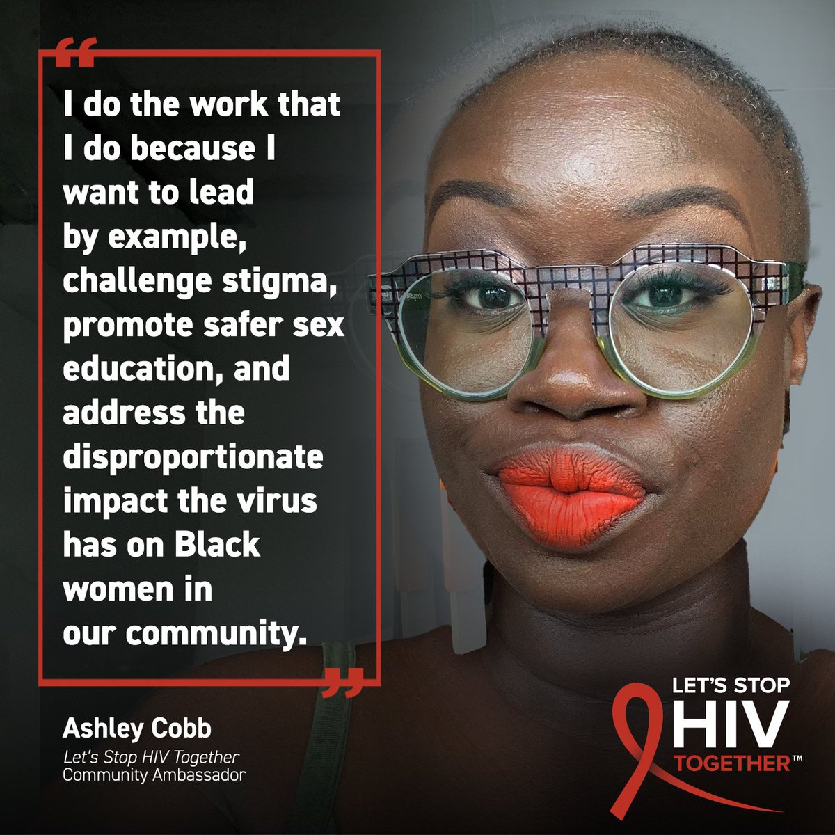 Let’s #StopHIVTogether Ambassador Spotlight: Meet Ashley Cobb (@sexwithashley_)! Ashley is passionate about taking steps to stop HIV stigma in her community and reduce the impact of HIV on Black women. #TogetherAmbassadorSpotlight #NWHW
