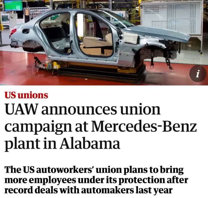 LET'S GO! Workers are tired of getting screwed! #wtpBLUE #DemVoice1 #Fresh The union vote begins TODAY in Alabama, on the heels of win after win by working people across the country and across all industries. We're just getting started #FightForAUnion Keep on rolling, UAW!