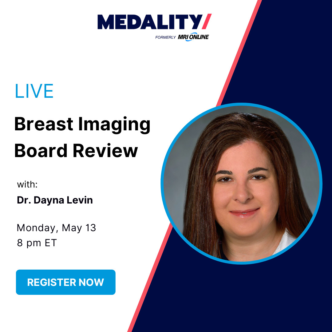 We're just hours away from our last radiology board prep session of the season! Join us live with Dr. Dayna Levin for a rapid fire case review of Breast cases. This session will not be recorded! Save your spot: bit.ly/3WEjduX #radiology