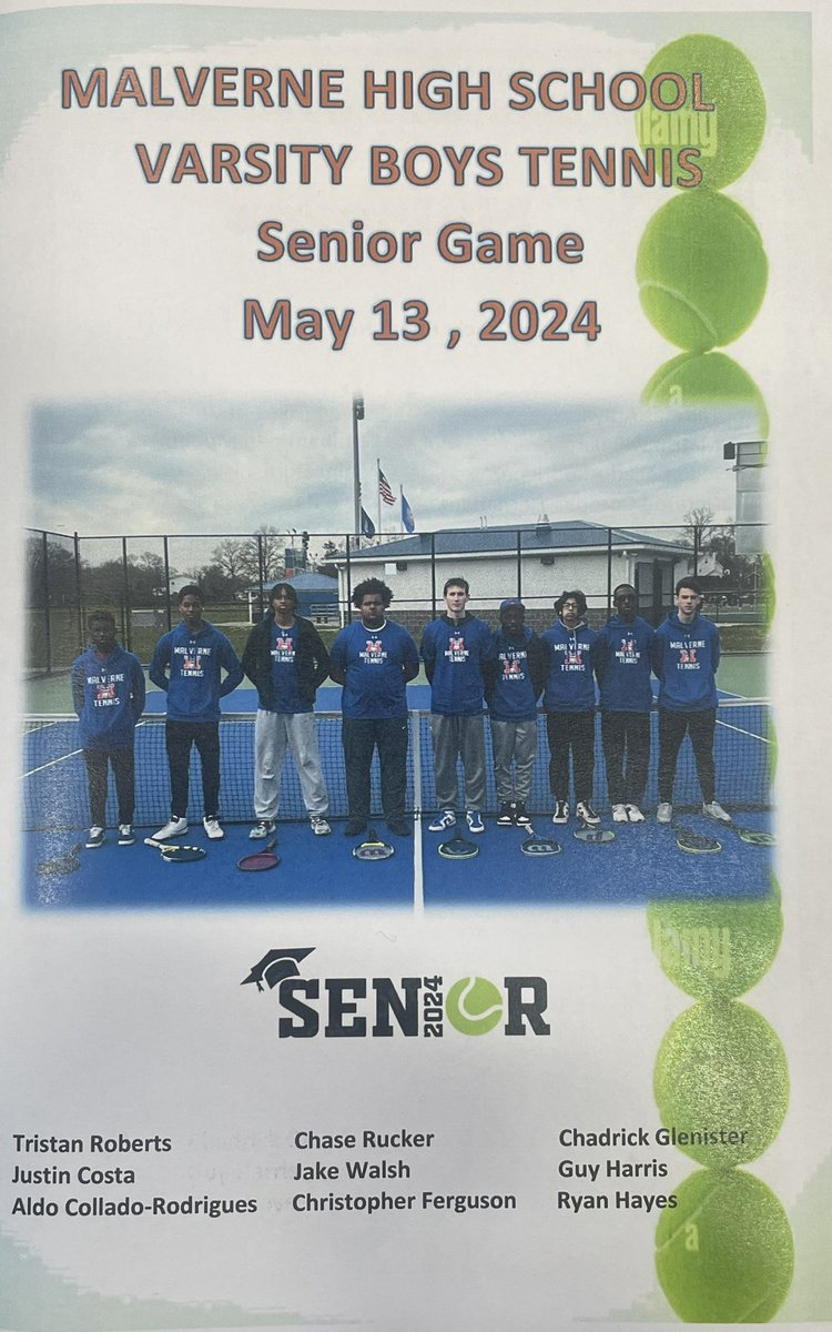 Senior Day for Boys Varsity Tennis team @MalverneHS today. #gomules #seniors @MalverneUFSD 🎾