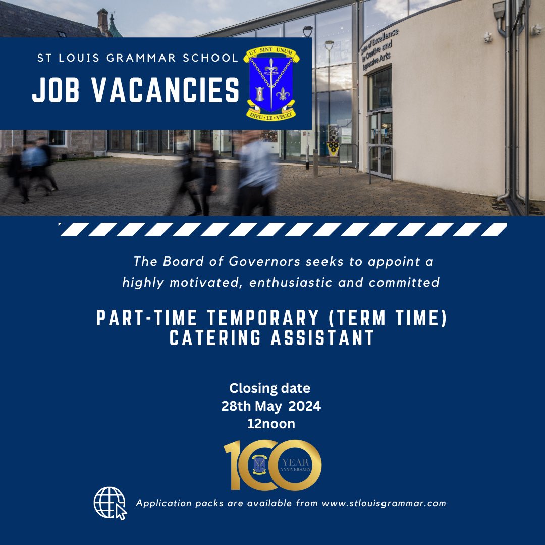 📢 Job Opportunity: Part-time Temporary (Term Time) Catering Assistant👩‍🍳 For more information, please see ⬇️ stlouisgrammar.com/jobs #JobOpportunity