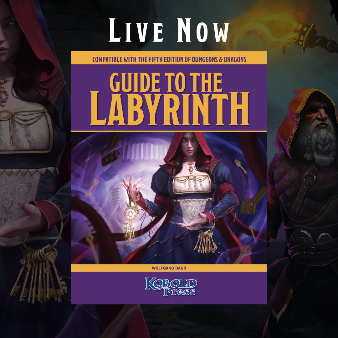 Are you excited to learn the lore of the Labyrinth off KoboldCon weekend? Dive into the Guide to the Labyrinth, unlock 70+ pages of lore, and sample worlds from Backers and Kobold Press staff! 🗺️: bit.ly/KP-GTL #TOV | #5e | #ttrpg