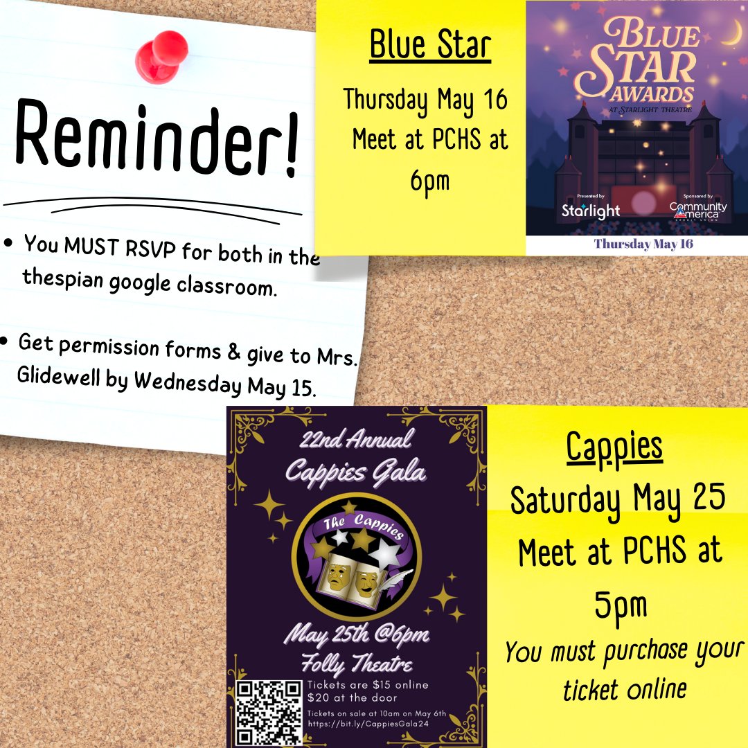 DON'T FORGET TO RSVP! 
- RSVP for both events in the thespian google classroom. More info here : 
instagram.com/p/C66u1tqu2i4/…