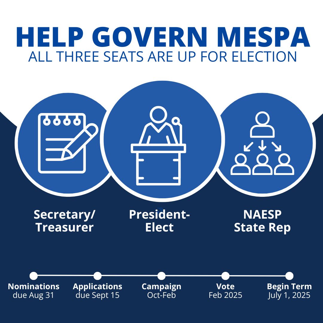 🌟 MESPA Members 🌟 Want to expand your influence? Want to give back to an organization that helped you along the way? Want to help direct MESPA's future? Run for office! All three seats are up for election with terms starting July 1, 2025.  mespa.net/State-Officers