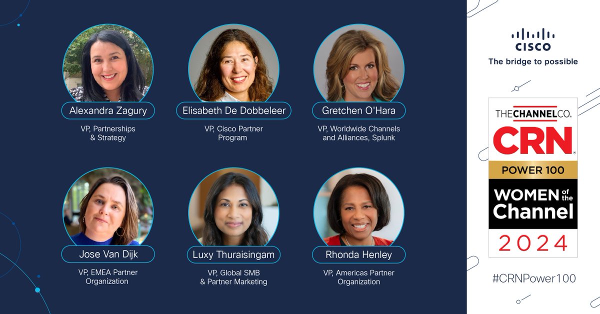 Who run the world? Girls😏💪
Join us in celebrating the amazing @Cisco leaders who made @CRN's 2024 Women of the Channel List!

Read @rodneyc55's blog for the full list of winners, including the six special women who made the #CRNPower100 list: cs.co/6011jhBeV
