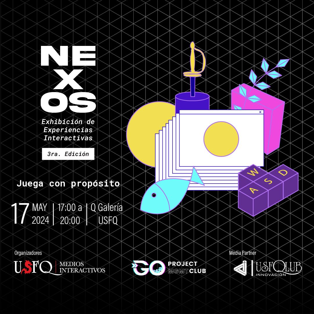 ¡Se viene la tercera edición de Nexos! 🐉 Una emocionante exhibición de la carrera de Medios Interactivos de la USFQ. 🚀 #USFQArteYDiseño 📅 Viernes 17 de mayo de 2024 ⏰ 17h00 a 20h00 📍 Q Galería - USFQ.