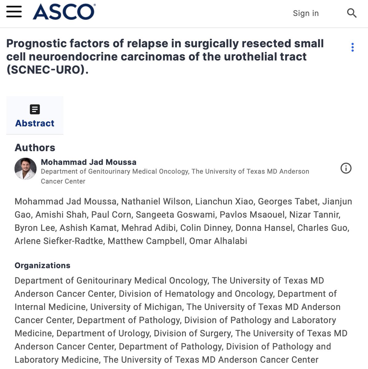 mjmoussa_'s tweet photo. 🙌Gearing up for #ASCO24 w/ our Poster Presentation in #GU Cancer – Kidney & Bladder Session
👉Looking forward to linking up w/ thought leaders & fellows, as we unravel groundbreaking insights & tackle unmet needs in #BladderCancer! @OAlhalabiMD @DocMattCampbell @MDAndersonNews https://t.co/xeMCxYPsuR
