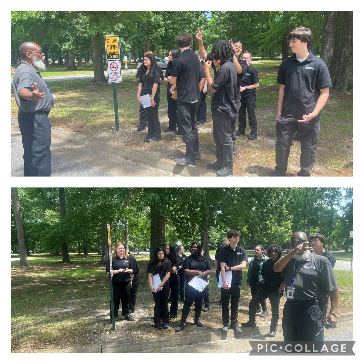 #CriminalJustice students taking campus safety to the next level! Studying signage & applying their #expertise to suggest #improvements for a #safer environment for everyone. Empowering our future protectors! #GettinItDone #SkillsMatter #NHRECCTE #LeadBoldly @NHREC_VA
