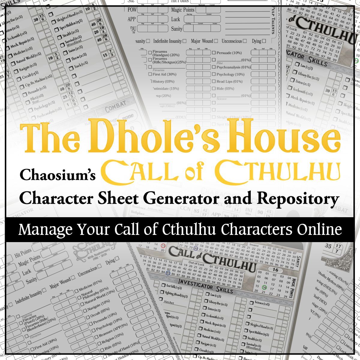 Create, save, and manage your Call of Cthulhu characters online for free! Start an account at The Dhole's House today! buff.ly/3v4b3NE