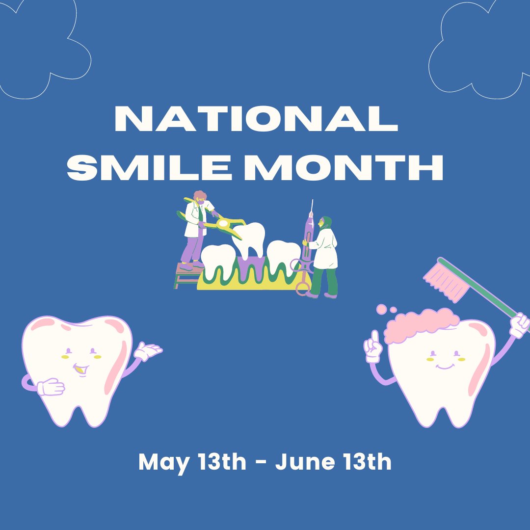Let your smiles shine bright because it's National Smile Month! 😁 Here at the New Mexico Dental Association Foundation, we celebrate the power of a smile to brighten someone's day. Let's spread smiles and promote good oral health together!