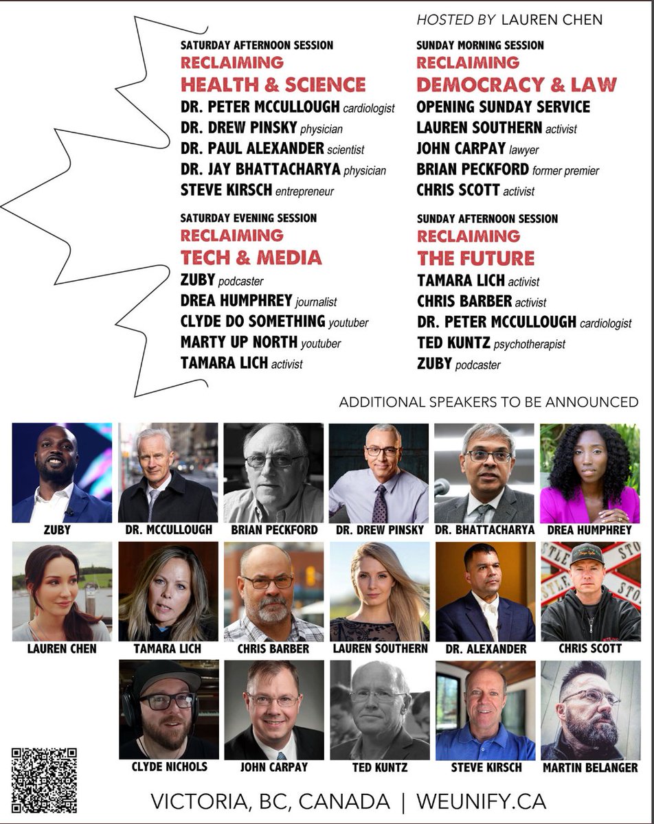 The Lineup is growing for the We Unify, Reclaiming Canada Conference, June 21-23 in Victoria BC. Get your tickets here - weunify.ca/2024