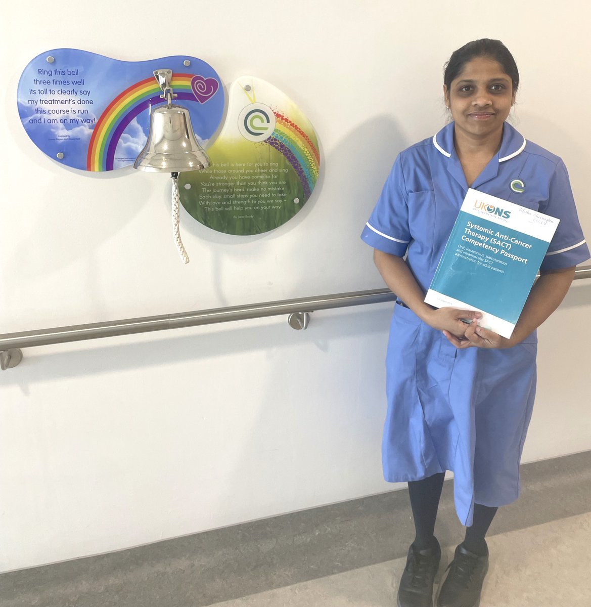 Continuing our #InternationalNursesDay celebrations, join us in congratulating our fab international nurse, Abisha who has completed her Systemic Anti-Cancer Therapy Passport! The passport assesses chemotherapy skills for cancer nurses and helps our staff deliver the best care 👏