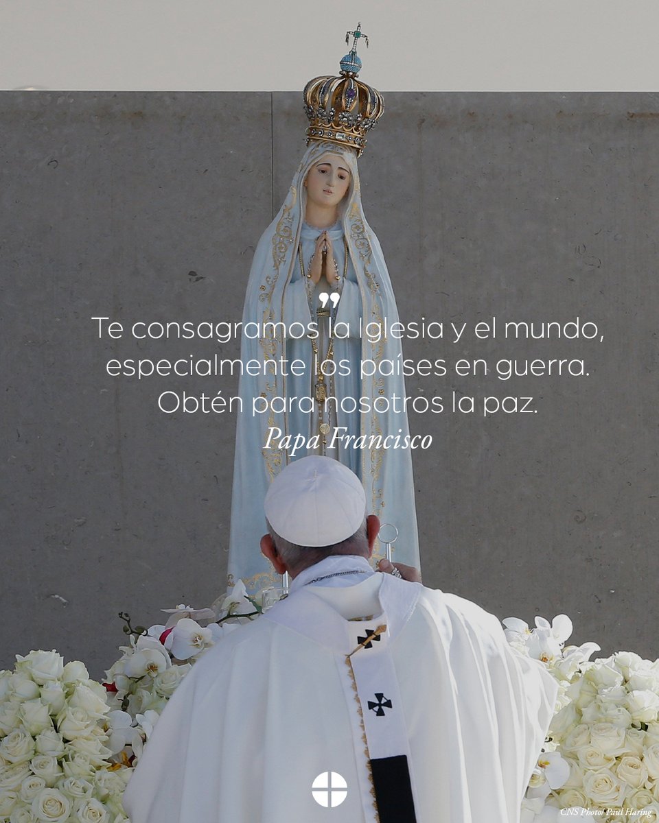 RT USCCBEspanol 'Hoy recordamos a la Virgen de Fátima, cuyas apariciones ante tres niños portugueses iniciaron el 13 de mayo de 1917. Esta cita es del Papa Francisco durante su visita a Fátima en Portugal, en agosto del año pasado. '