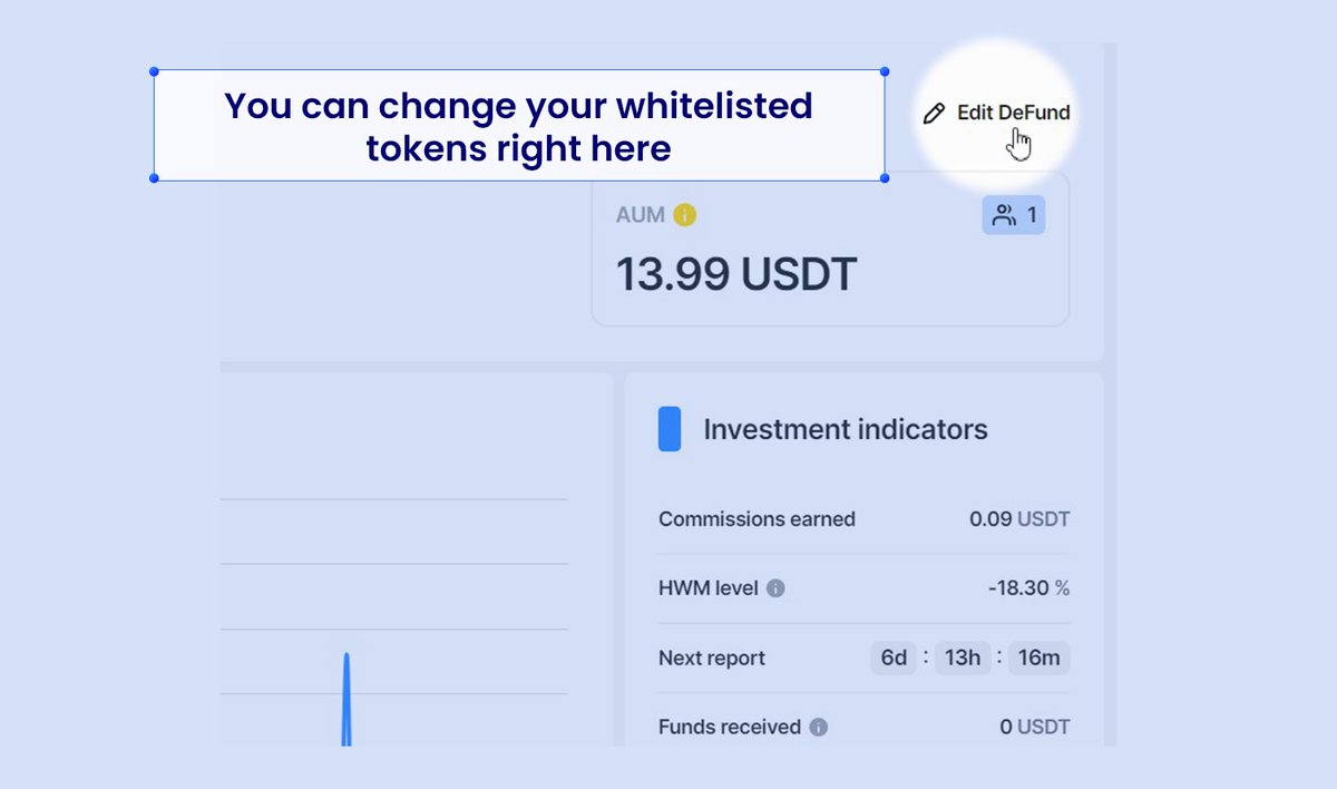 DeFunds_co's tweet photo. We announced earlier that there are new whitelisted tokens available for trading on the DeFunds platform. But how can you add them to your fund? It's as simple as pie! (❗Check the screenshots below)  

👨‍💻 Click on the 'edit' button in your fund window. 
👇Scroll down to the bottom of the page and add any tokens you want from the list by clicking on the 'Available tokens' field.
🤝Request an update by pushing the Big Blue Button. Your update will be processed in 14 days. After that, you will be able to sign the confirming transaction.  

That's it! Now you're ready to trade even more tokens than before!