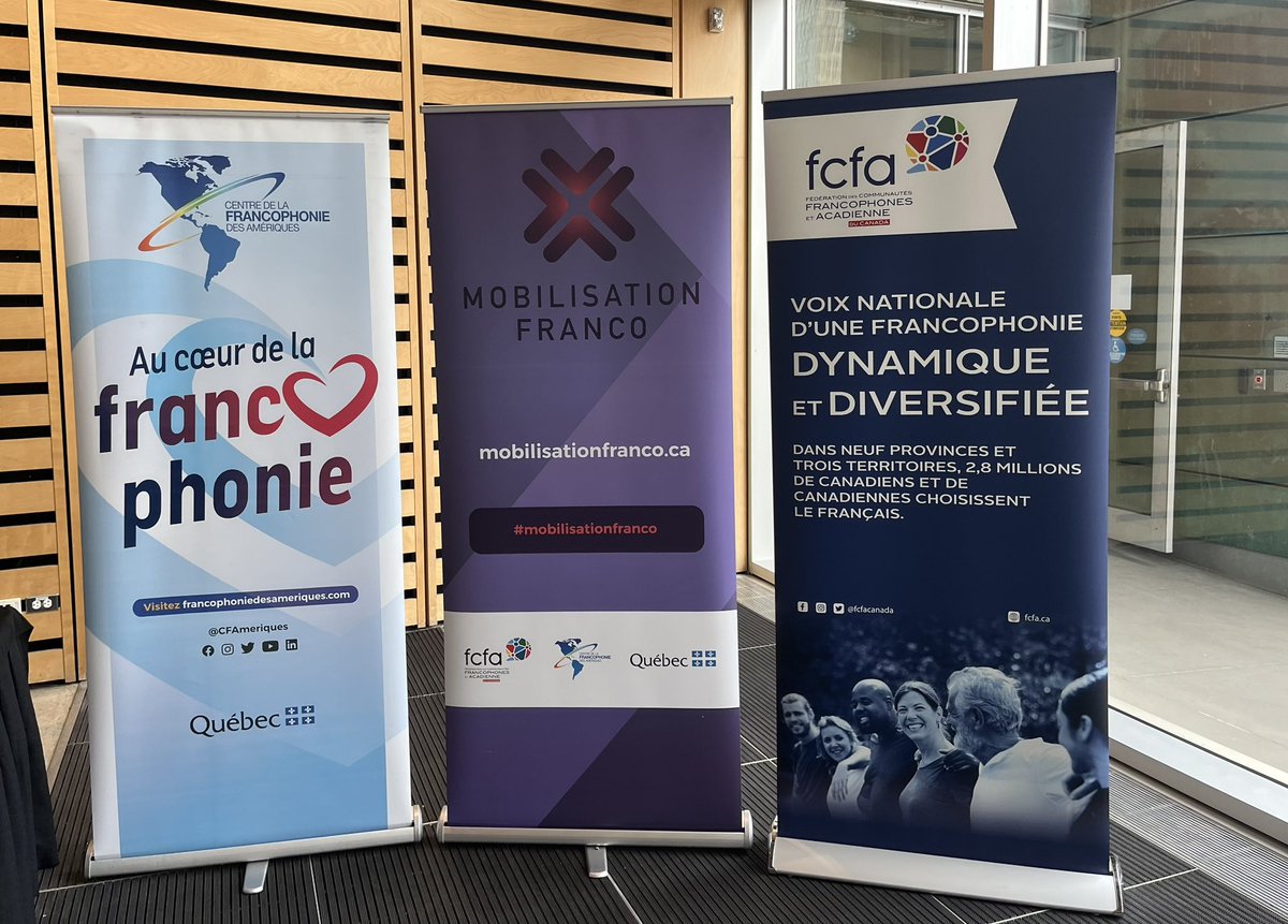 La 3édition de #Mobilisationfranco, organisée par la FCFA et @CFAmeriques, débute aujourd’hui à la Grande Bibliothèque de @_BAnQ à Montréal - plus de 100 participant.e.s de partout au pays y compris le Québec pour resserrer les liens de collaboration entre francophones! #frcan
