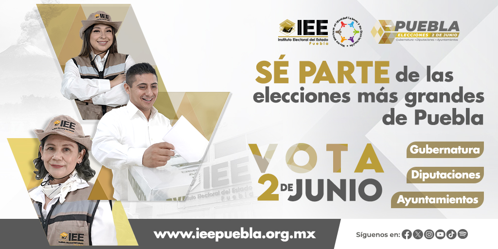 Tu voz es el pilar de nuestra democracia. El próximo 2 de junio, ejerce tu derecho y contribuye al futuro de Puebla. ¡Vota por la gubernatura, diputaciones y ayuntamientos! 🗳 #EleccionesPuebla2024 #VotaPuebla #Vota2DeJunio