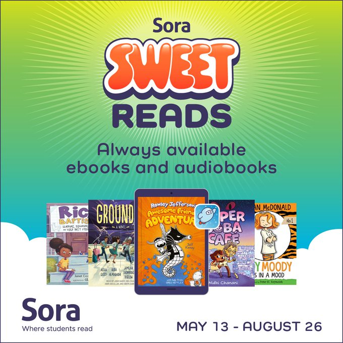 ☀️ #SoraSweetReads! ☀️ is back! Inviting students across our 230+ member schools to embark on a summer reading adventure. Great range of FREE #ebooks and #audiobooks available for simultaneous use until Aug 26 in #SoraApp. 📚 bit.ly/3XByThk #SummerReading #YAbooks