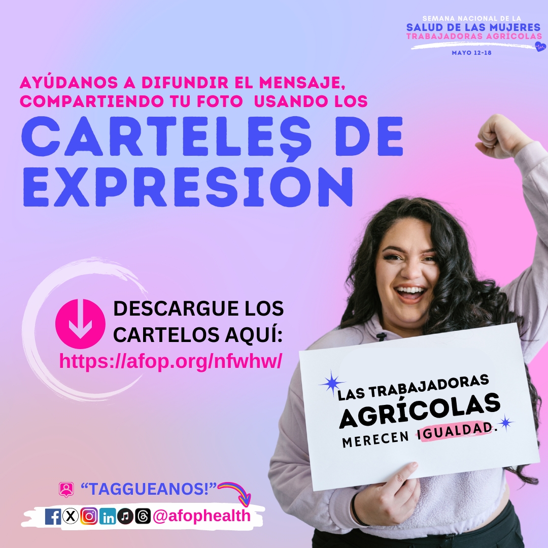 AFOPHealth's tweet photo. 🔊Help us spread the word! Download &amp; print the speak-out signs from our website and share your picture! Make sure to tag us! ➡️ https://t.co/0nOothPFGt

#NFWHW2024 #farmworkerwomen #Health4FarmworkerWomen #farmworkers #NFWHW #afophealth https://t.co/V1NA1Z7IeI