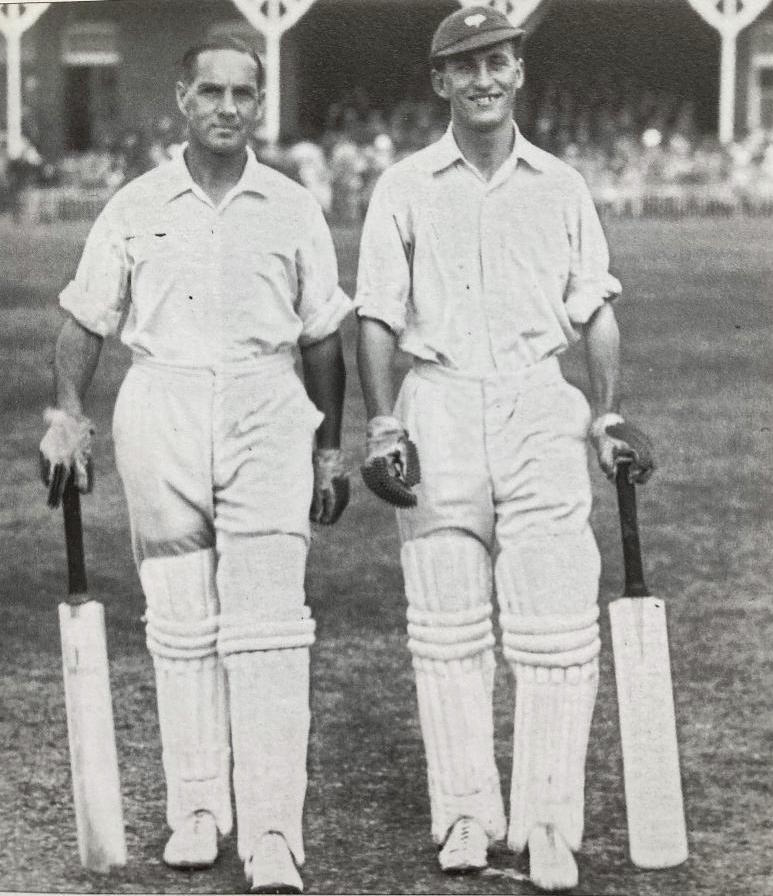 The master and his apprentice at Scarborough in 1937 - Len Hutton was 21, so half the age of his opening partner, Herbert Sutcliffe