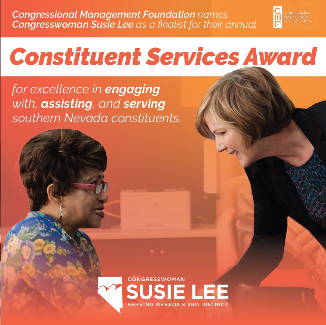 It’s an honor to serve southern Nevadans, whether I’m voting on their behalf in Washington or solving their problems right here at home. I’m proud to be recognized as a finalist for @congressfdn’s Constituent Services Award & I’m beyond grateful for my incredible casework team!