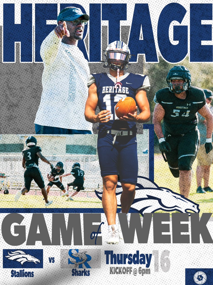 It’s Game Week! Come check us out this Thursday at 6:00 PM it’s going down in William R. Laurie stadium 🐎🔵⚪️