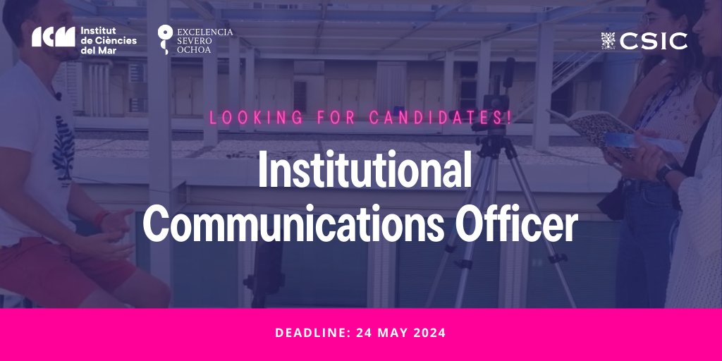 ⚪I OPEN CALL 🗣️Do you have a strategic communication, design, marketing, or events organization background? We are looking for an Institutional Communications Officer at the ICM! 📄CVs before 24 May to icmdivulga@icm.csic.es 🔗icm.csic.es/ca/oferta-treb…