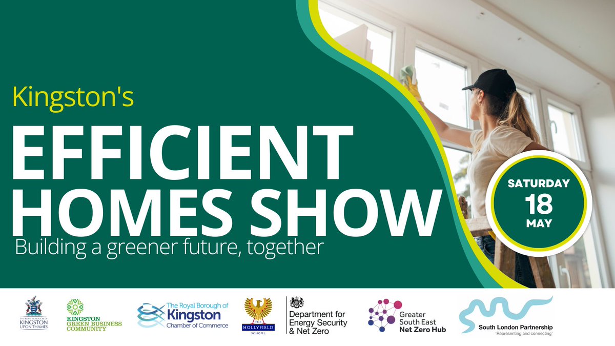 Planning some building work at home this year? Grab your free tickets to Kingston’s Efficient Homes Show. From insulation and glazing, to EV charging and heating controls over 30 exhibitors will be on hand to help. 👉 kingston.gov.uk/EHS #GreenerKingston 👷🏡💚