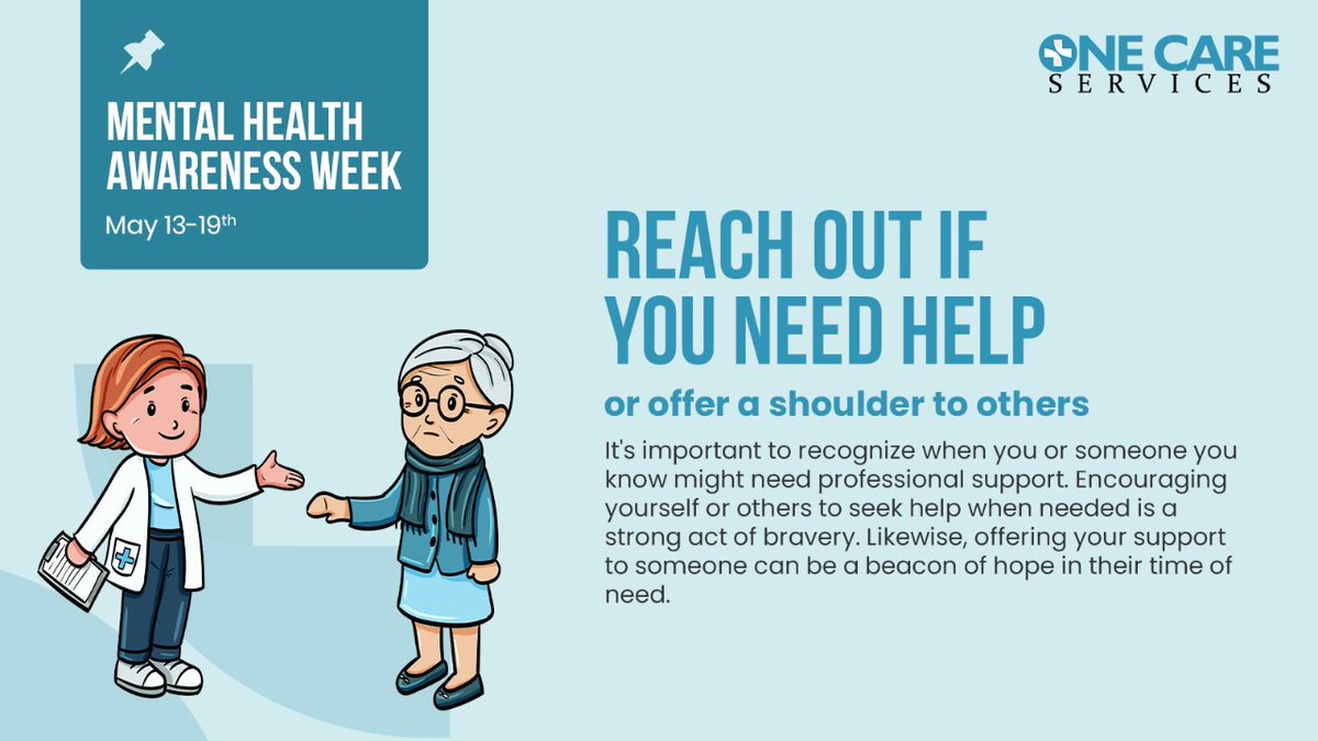 ONECARESERVICES's tweet photo. Shining a light on mental health this week. Time for reflection, support, and resource sharing. Together, we can dismantle stigma and nurture a caring, resilient community. Make mental wellness a daily priority. #MentalHealthAwarenessWeek #BreakTheStigma #TogetherForMentalHealth https://t.co/QKVcR72a0k