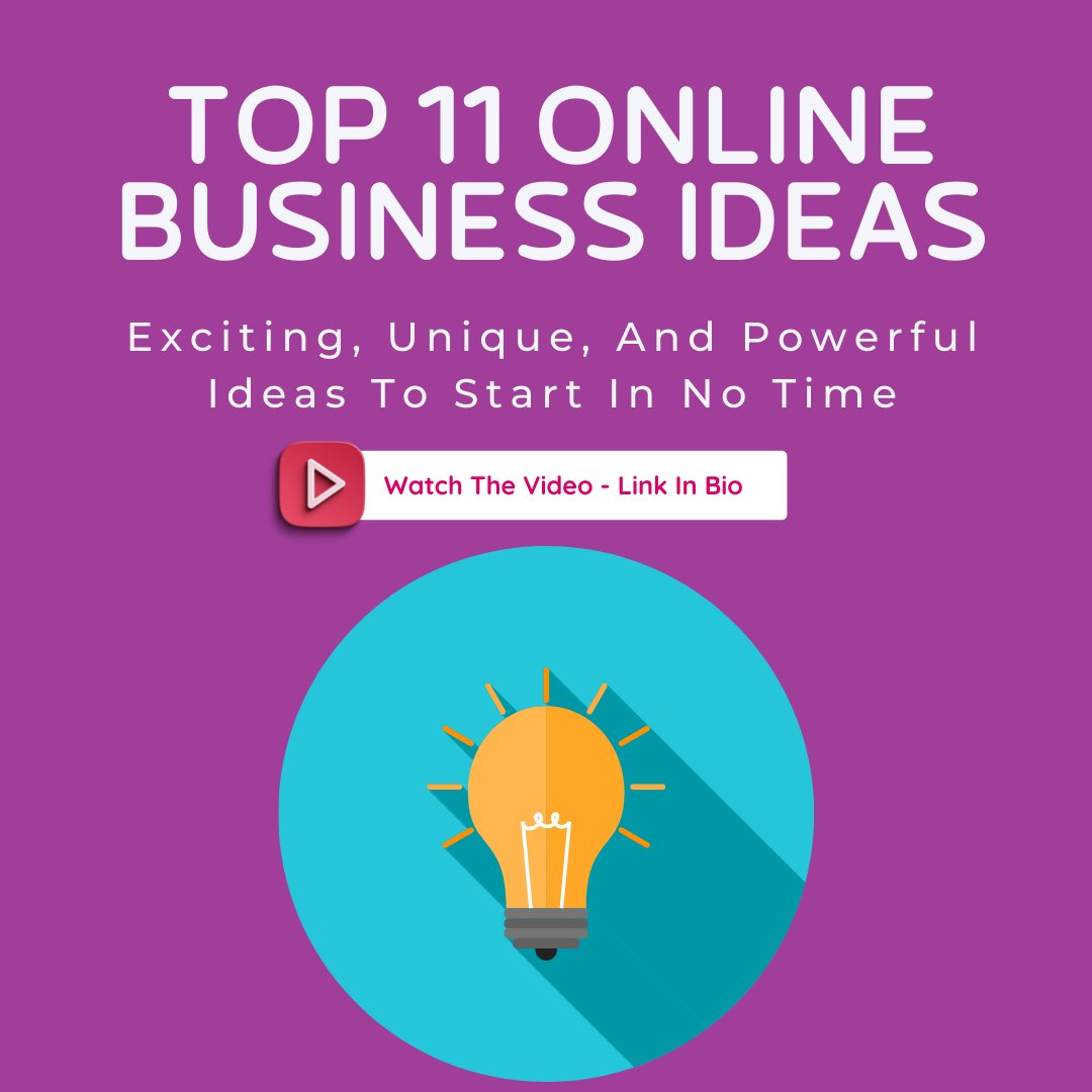 i.mtr.cool/ylqkijnnli Top 11 Online Business Ideas - Exciting, Unique, And Powerful Ideas To Start In No Time #OnlineBusinessOpportunities #BusinessIdeas #SmallBusinessIdeas #BusinessStartupIdeas #BestBusinessToStart #OnlineBusinessIdeas