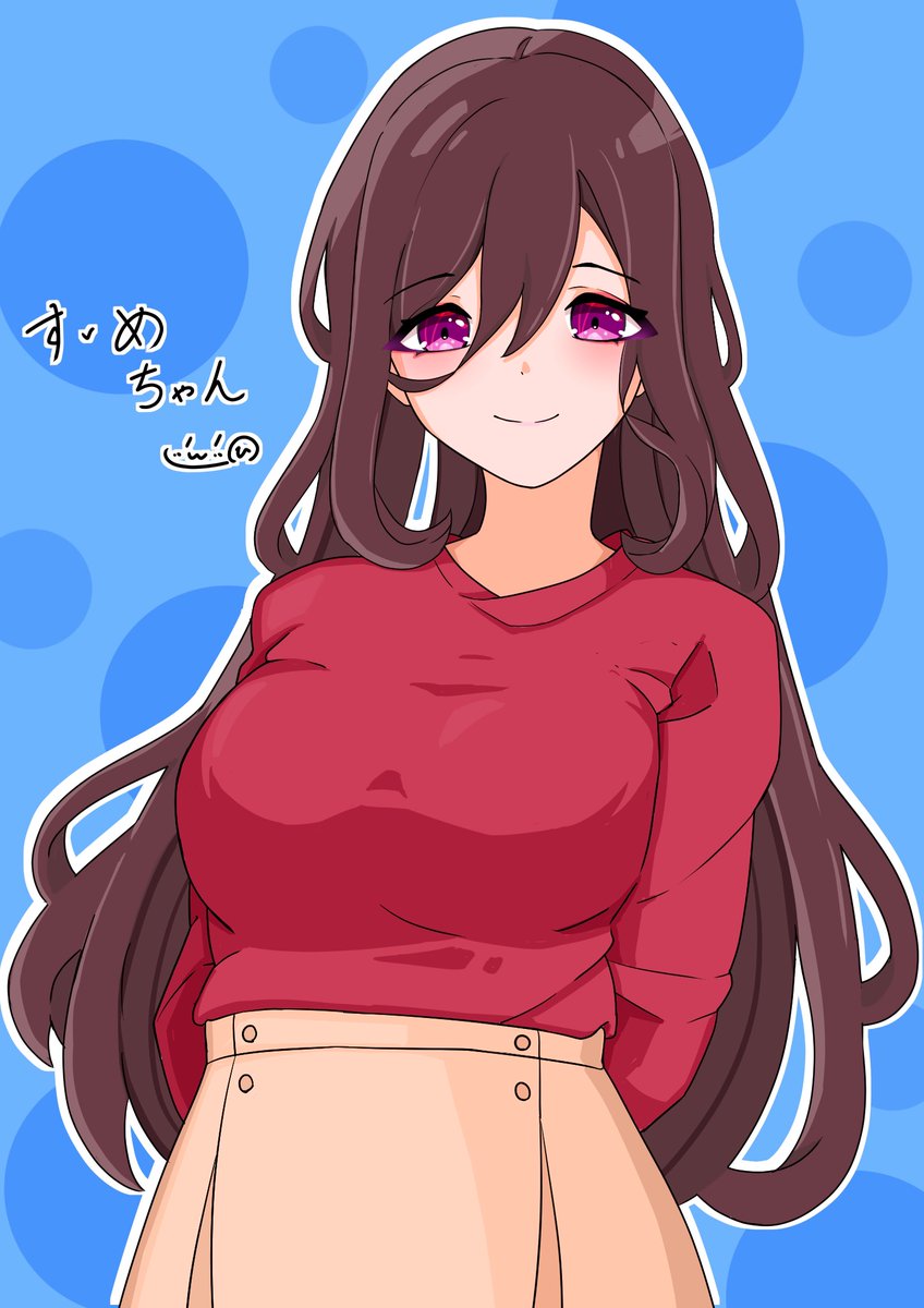 1girl solo long hair breasts looking at viewer smile shirt  illustration images