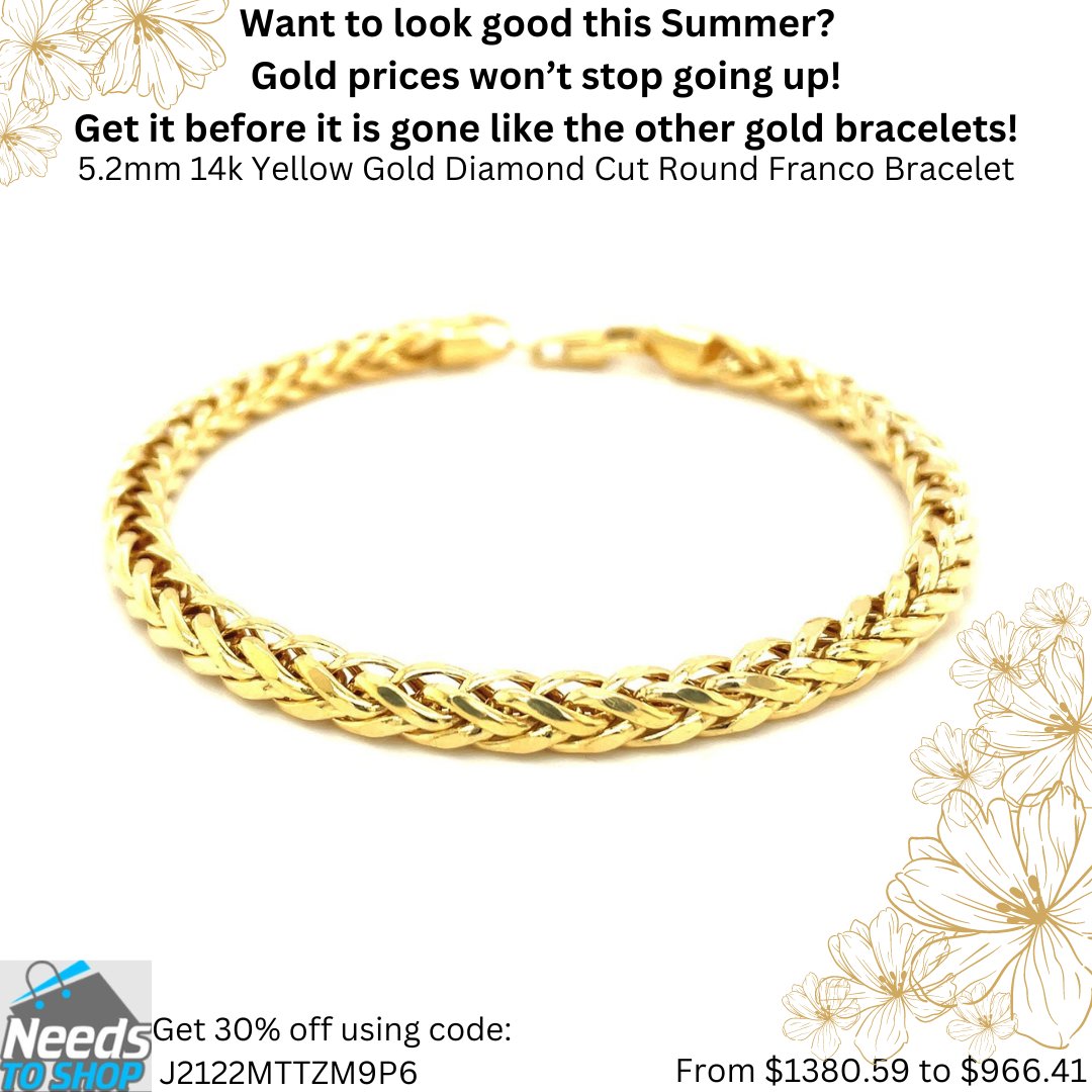 Want to look goood this summer? needstoshop.com/5-2mm-14k-yell… Get 30% off till May 31 using code: J2122MTTZM9P6 
#14k #yellowgold #gold #bracelet #jewelry #jewellry #jewelryaddict #jewelrylover #Jeweled #goldbraclet
