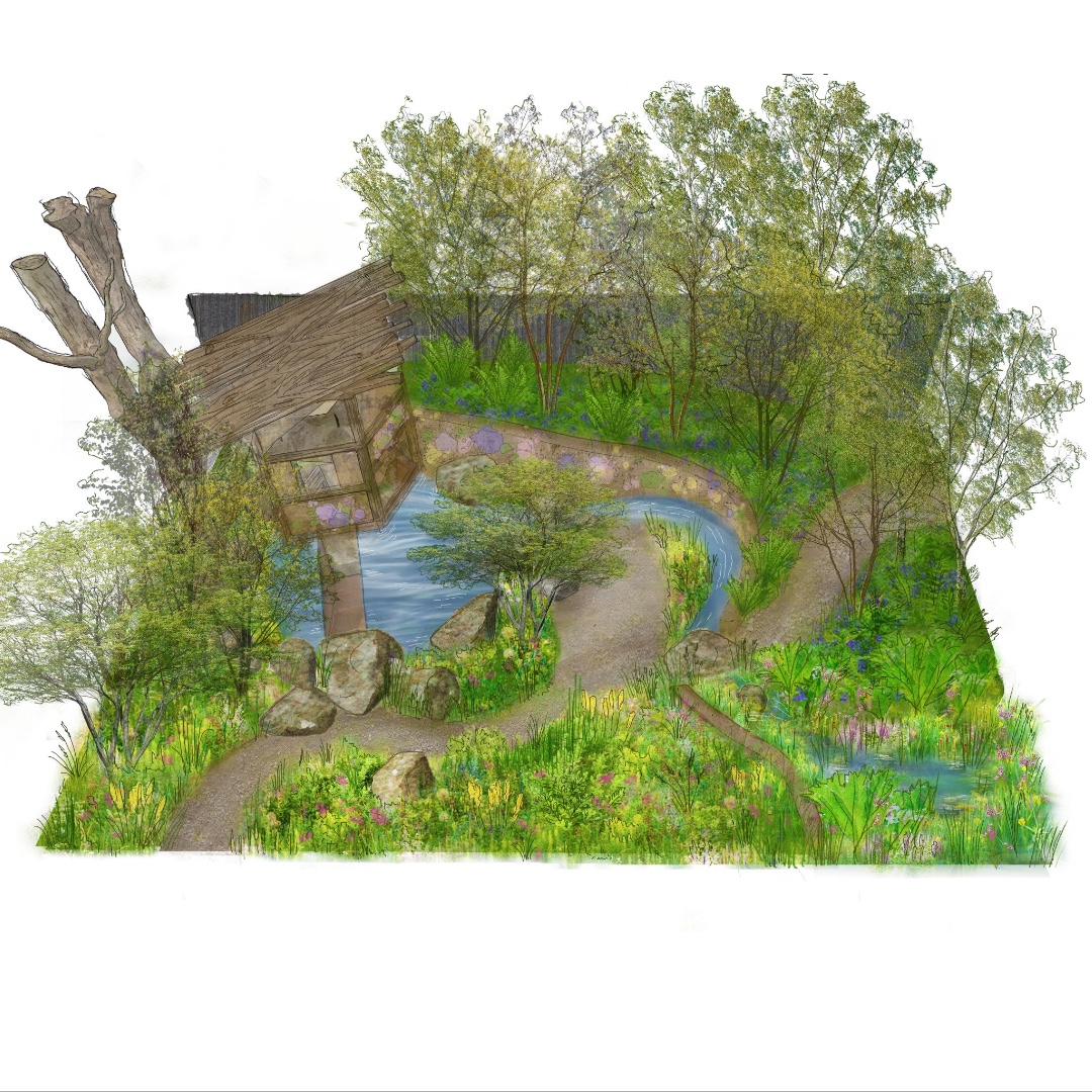 This is an RHS feature garden we are supporting this year at #ChelseaFlowerShow by Harry Holding called the 'No Adults Allowed Garden'. It highlights the importance of giving children access to nature and was designed by the children themselves, with help from Harry.