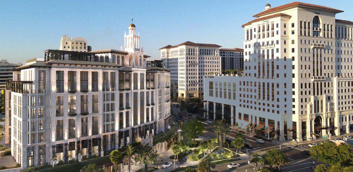 Ponce Park: a new multifamily development coming to Coral Gables. Built in the Gable's signature classically-inspired look, this new building will deliver 57 luxury units & 20,142 sqft of retail at the base #coralgables #miami #miamirealestate #architecture #classicalarchitecture