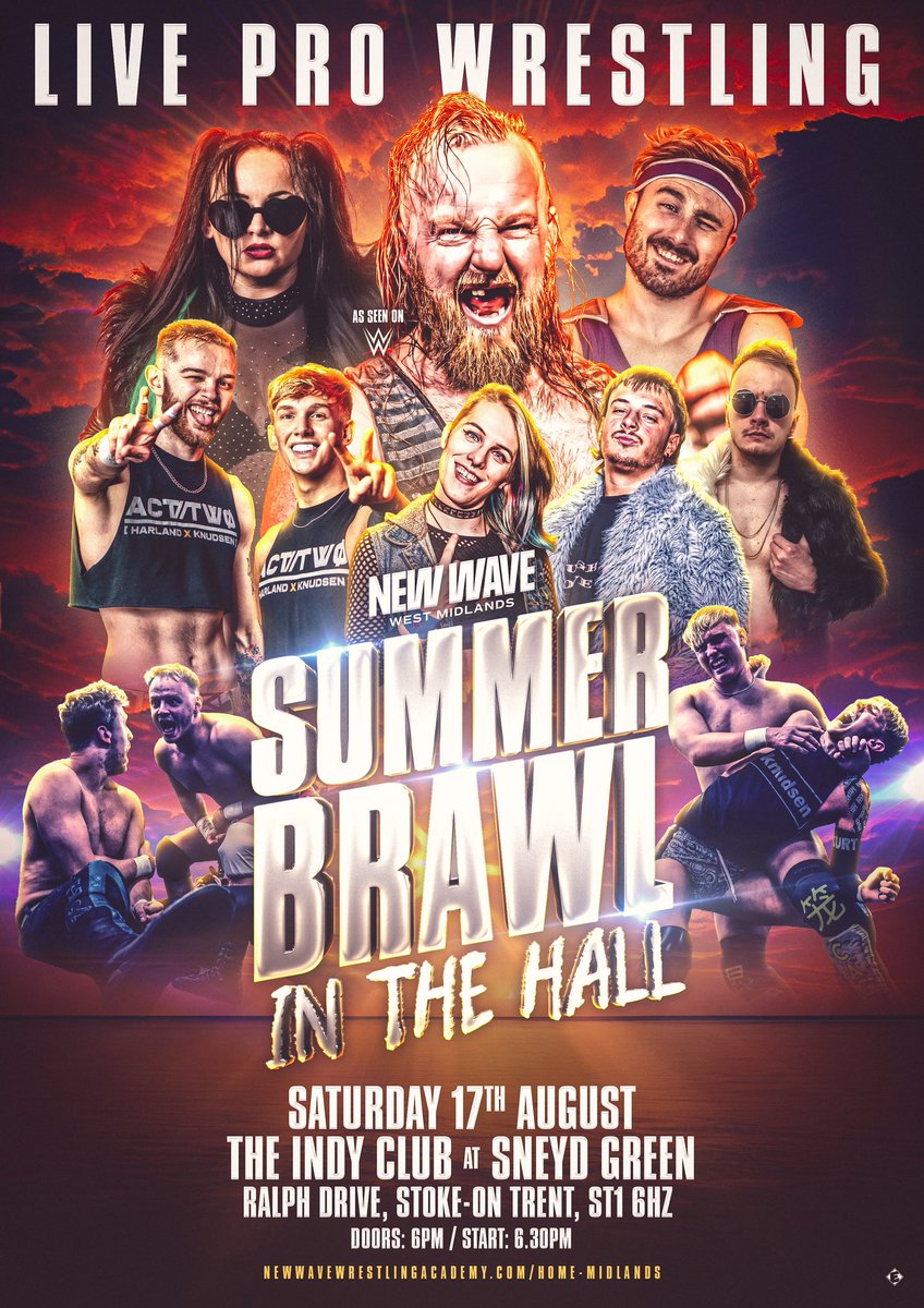 NEW WAVE WRESTLING RETURNS TO STOKE After our successful debut for Powerslams in the Potteries we return to The Indi Club at Sneyd Green for SUMMER BRAWL IN THE HALL!! T1CKETS START AT JUST £10 🎟️ ringsideworld.co.uk/events.php?id=…