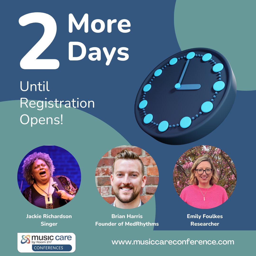 Just 2 days until MUSIC CARE CONFERENCE 2024! Don't miss our early bird pricing for this national event. Live or hybrid options available. Join us for an inspiring learning experience! 

musiccareconference.com

#musiccarebyroom217 #MCC2024