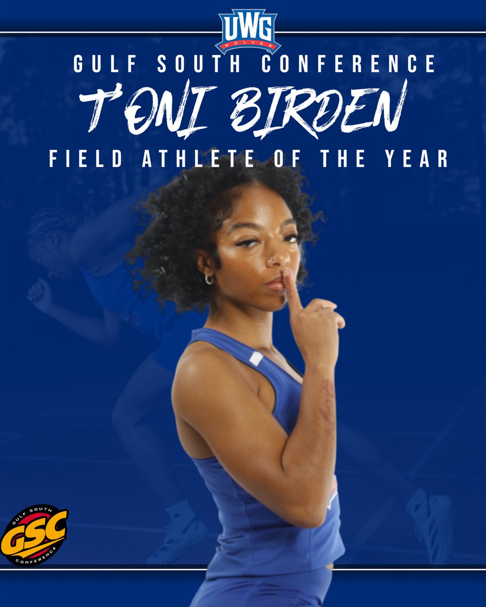 Simply the best‼️ Congrats to T’oni on being named the GSC Field Athlete of the Year! 🐺🐺 📰: uwgathletics.com/news/2024/5/13… #WeRunTogether