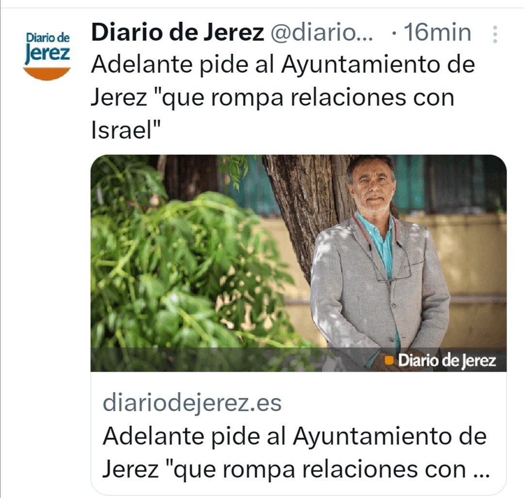 El ayuntamiento @ciudadjerez, no puede mirar hacia otro lado ante el genocidio contra el pueblo Palestino. diariodejerez.es/jerez/Adelante…