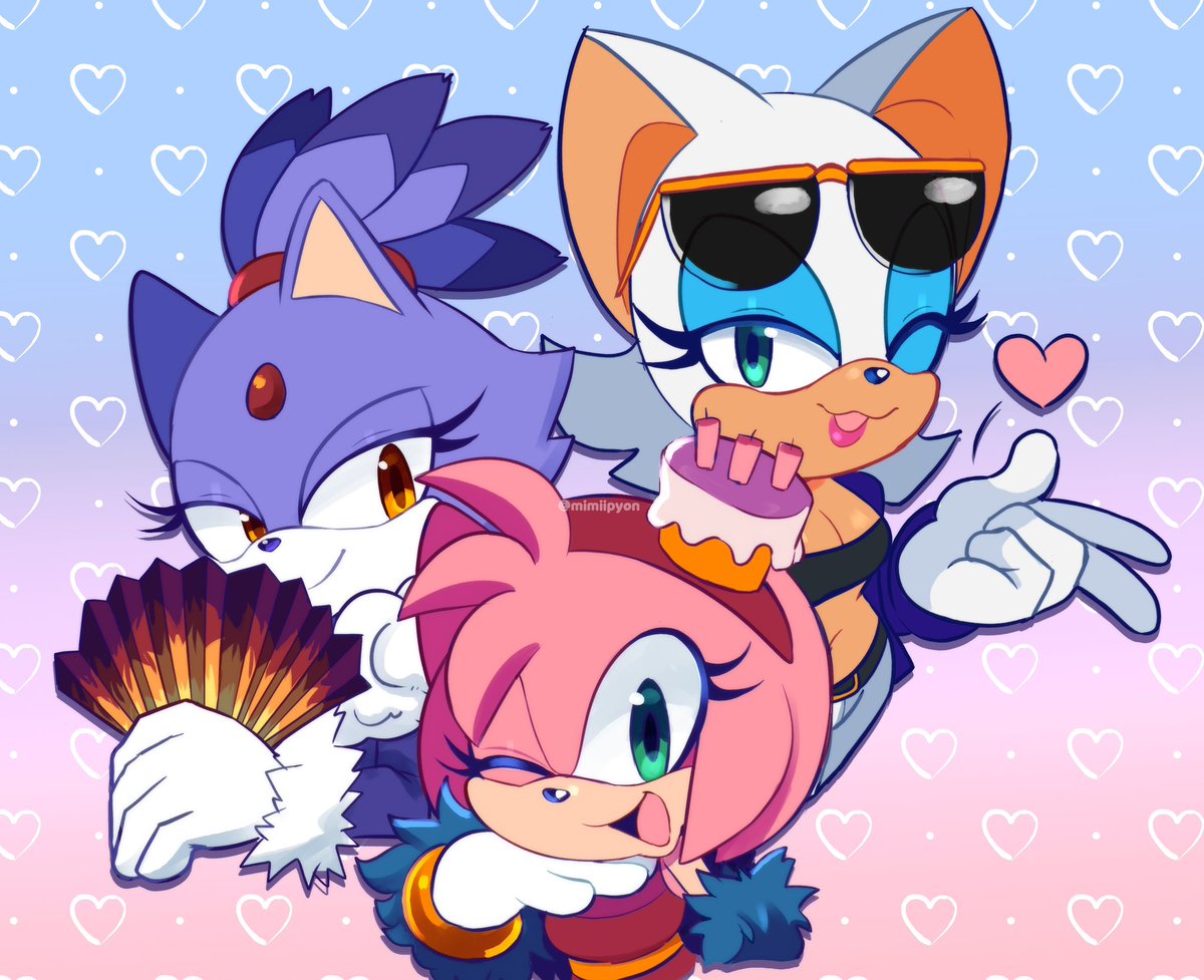 Amy, Rouge, or Blaze? ART BY: mimiinpyon #SonicTheHedgehog #amyrose #rougethebat #blazethecat