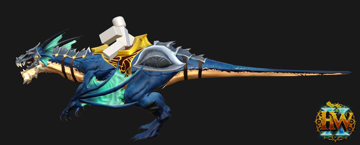 The new aquatic dragon mount for #HolyWarX. Hope you guys like this one. #Roblox #RobloxDev #Blender