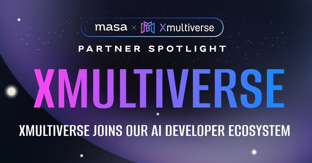 Masa x Xmultiverse: Partner Spotlight 🪐 @Xmultiverse_org powers the infrastructure of the new virtual world driven by #AI, Unity, and liquid-cooled computing power. Masa will offer decentralized #AI data and #LLM infrastructure to developers building on Xmultiverse.